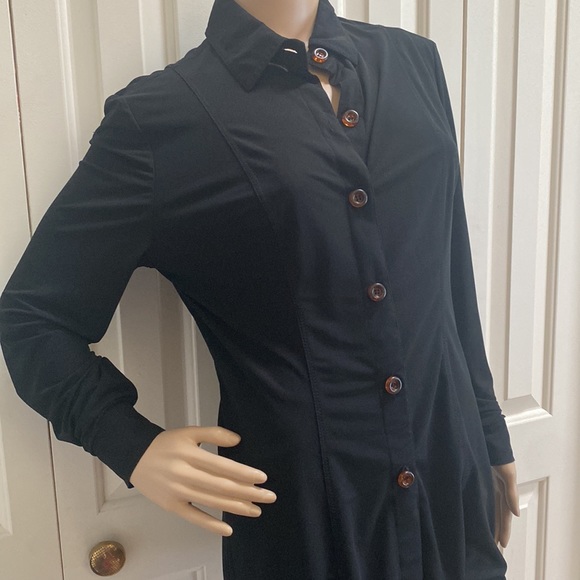 Saks Fifth Avenue Gottex Black Button Front Long Sleeve Size M. - Picture 3 of 11